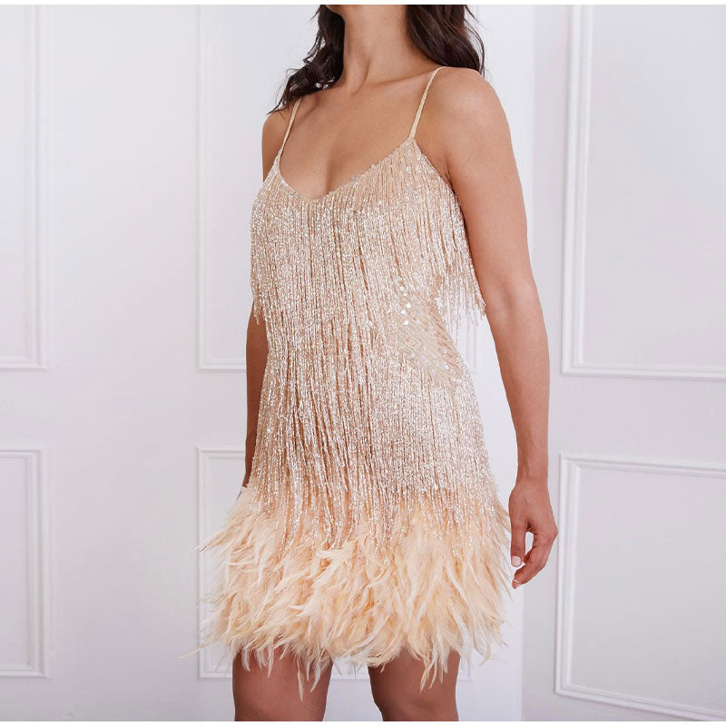 Iridescent Cocktail Dress Women – Elegant Rumba Evening Wear for Parties