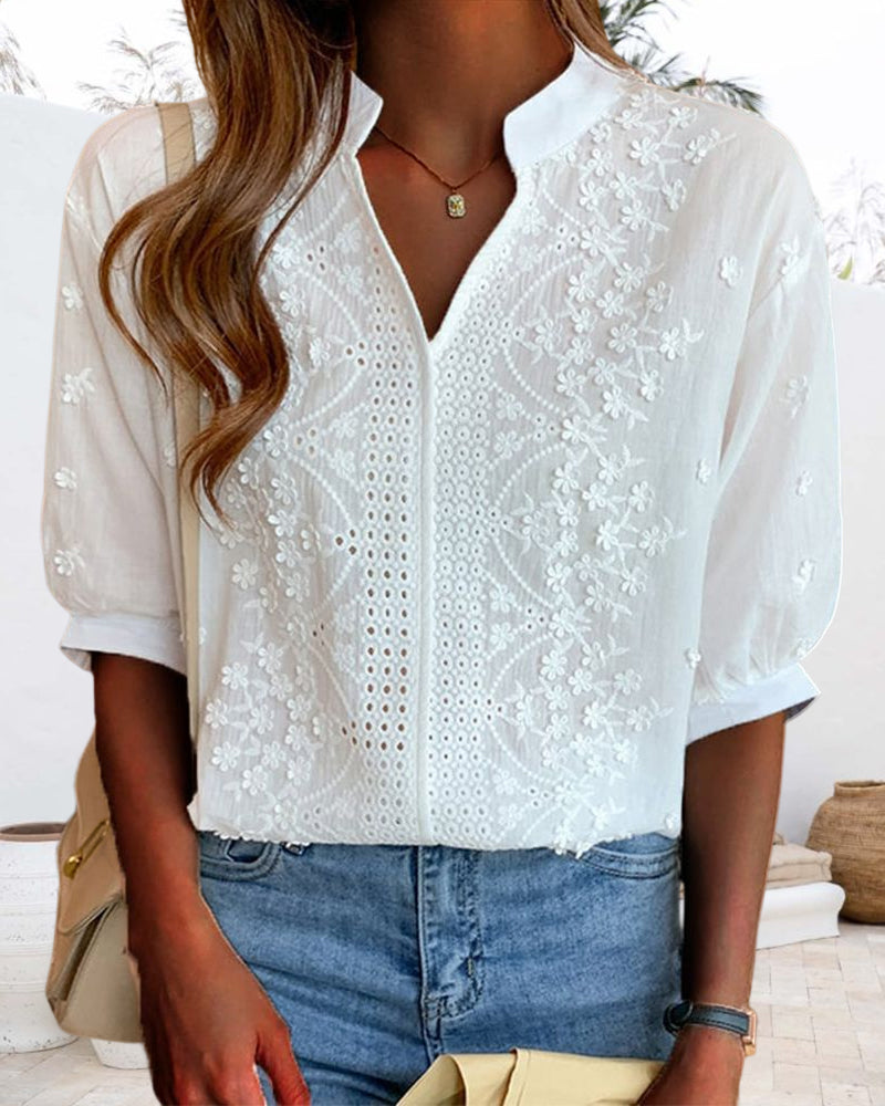 Chic Women's Blouse – Elegant Puff Sleeve Top for Stylish Outfits