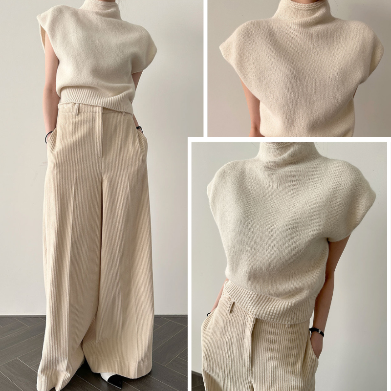 Women’s Sleeveless Turtleneck Jumper – Elegant Knit Top for Casual Wear