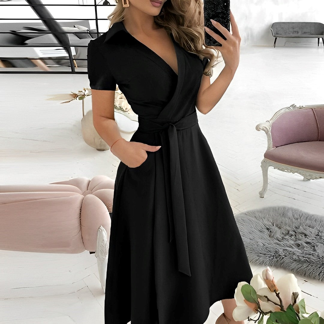 V-Neck A-Line Dress Women – Elegant Breathable Fashion for Any Occasion