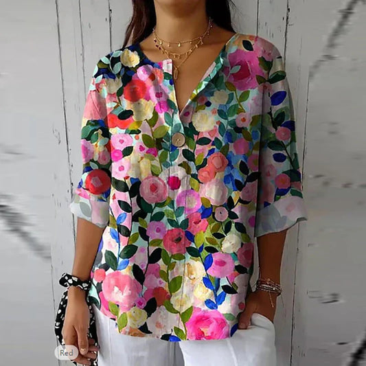 Floral Blouse Women – Elegant Lightweight Spring Top