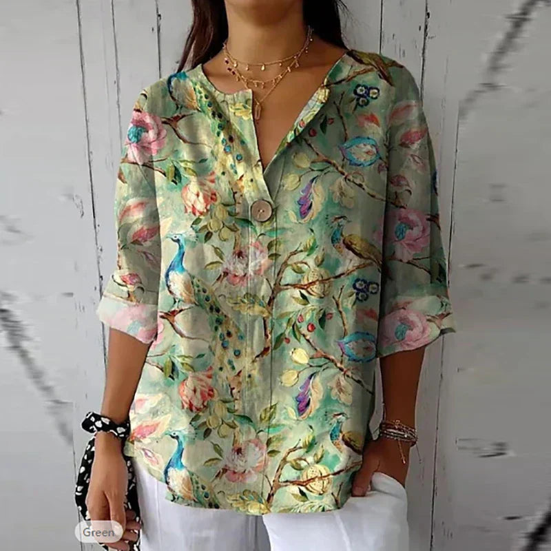 Floral Blouse Women – Elegant Lightweight Spring Top