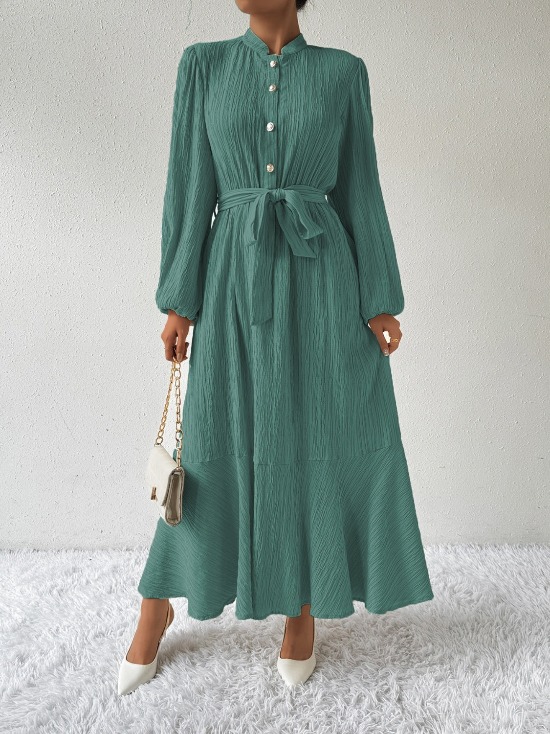 Elegant Long Sleeve Dress – Lightweight Chic Gown for All Occasions