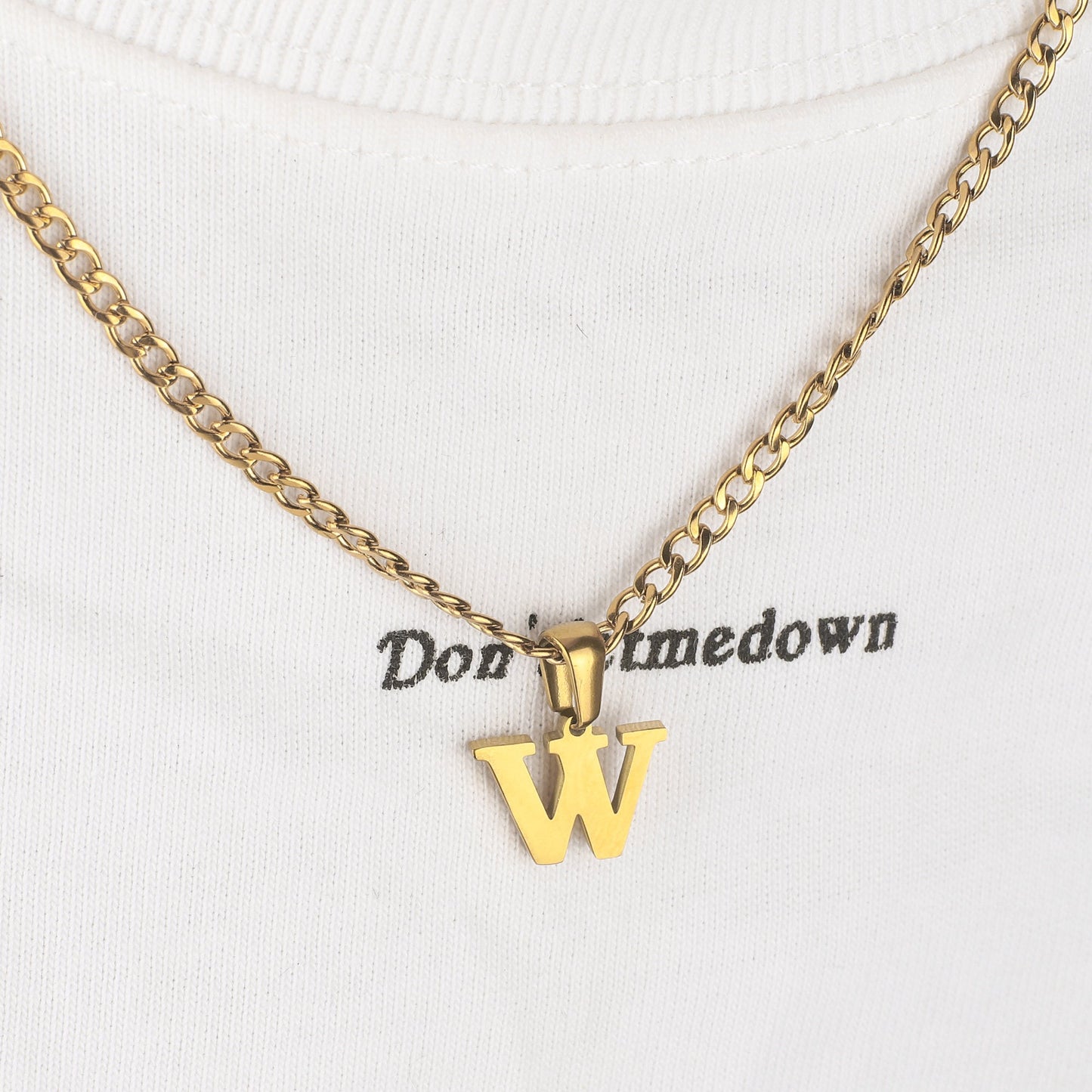 18K Gold Initial Necklace For Men, Gold Custom Necklace