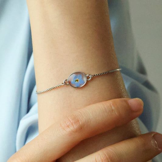 Silver Forget Me Not Bracelet for Women