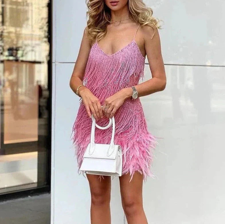 Iridescent Cocktail Dress Women – Elegant Rumba Evening Wear for Parties