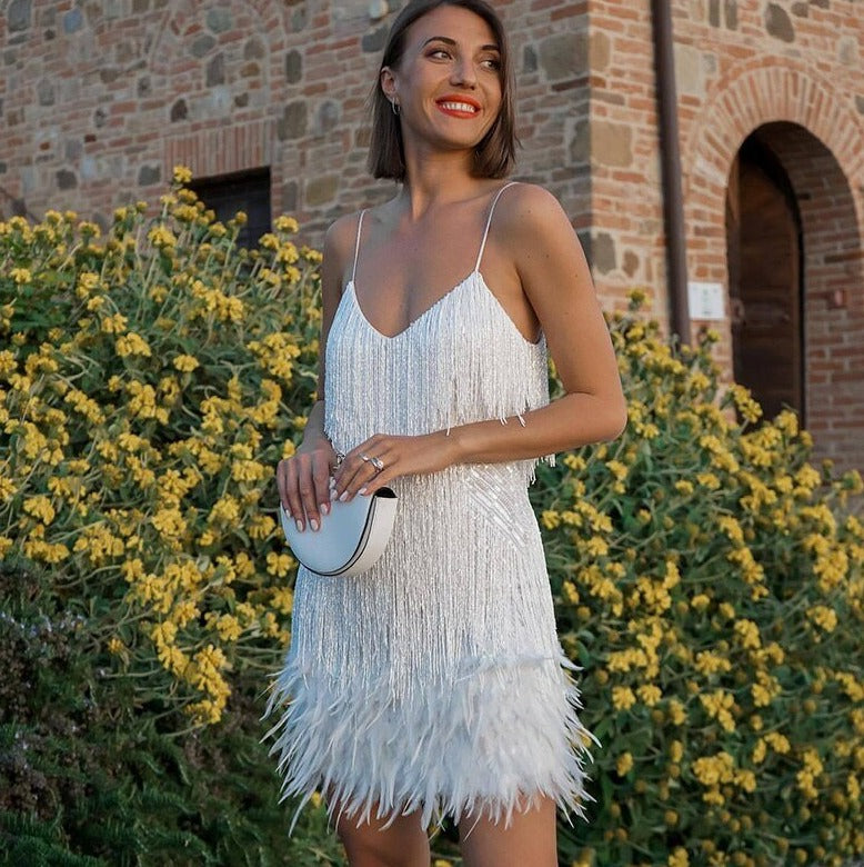 Iridescent Cocktail Dress Women – Elegant Rumba Evening Wear for Parties