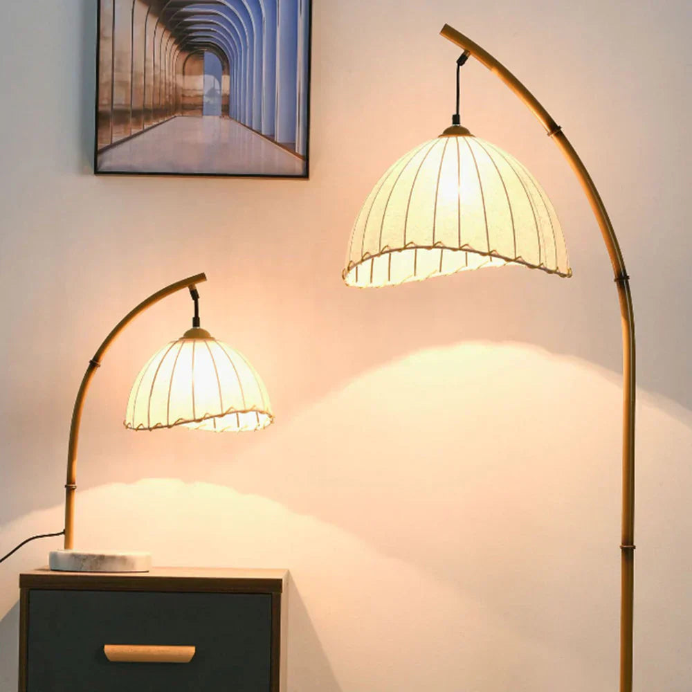 Japanese Bamboo Floor Lamp for Home and Office - Eco-Friendly Lighting