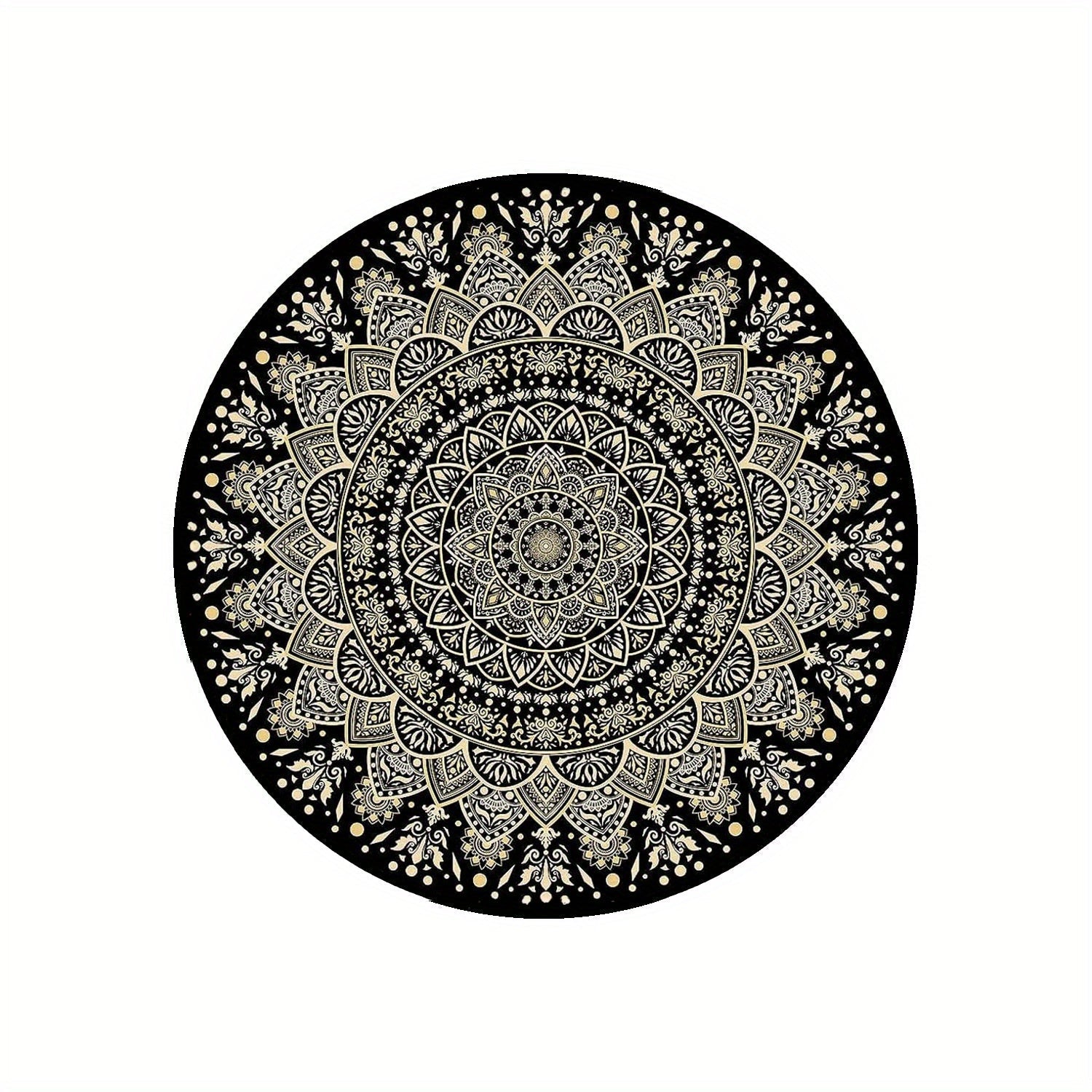 Anti-Slip Round Mandala Rug for Home Decor and Office Use, Soft Material