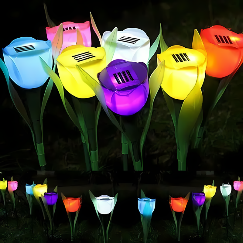 Solar Tulip Garden Lamp - Elegant Outdoor Lighting for Home and Patio