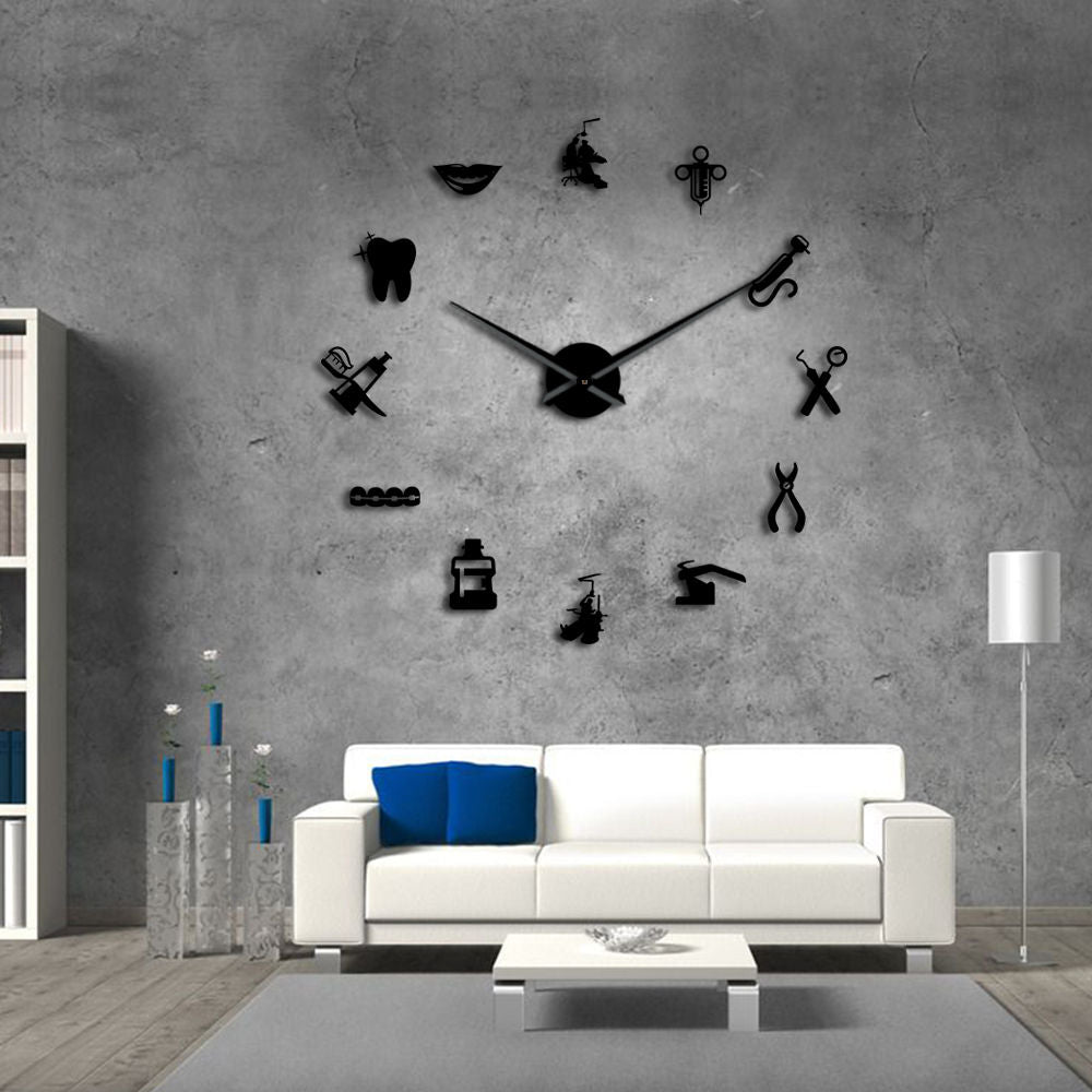 Dental Wall Clock - Large Stylish Timepiece for Home or Office Decor