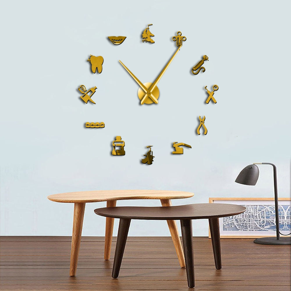 Dental Wall Clock - Large Stylish Timepiece for Home or Office Decor