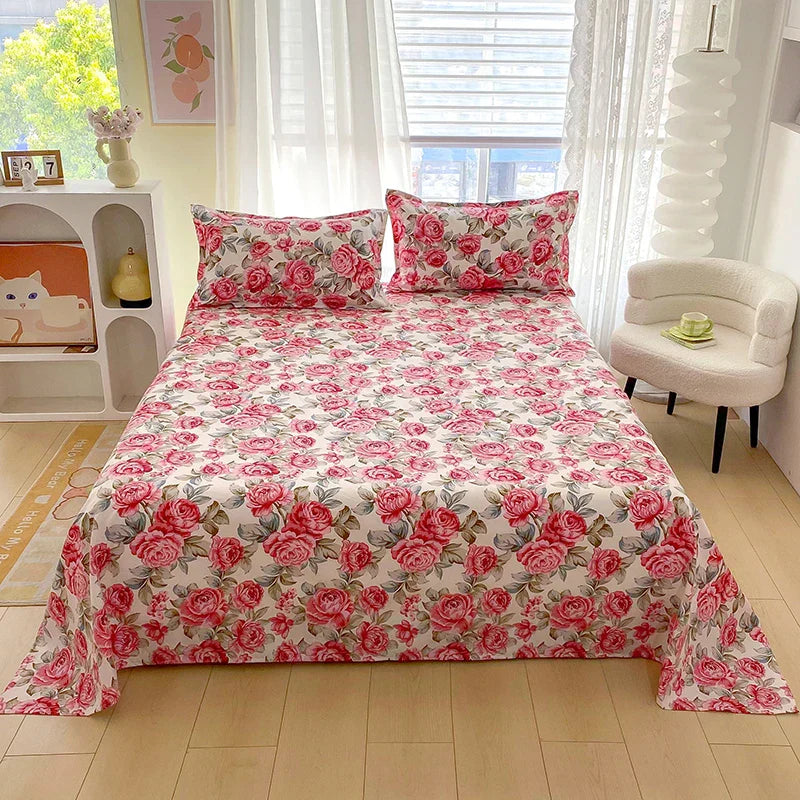 Cotton Fitted Sheet with Print Design for Cozy Home Bedding