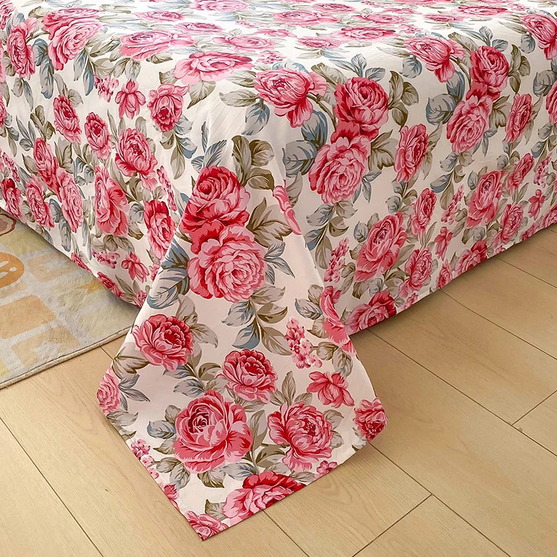 Cotton Fitted Sheet with Print Design for Cozy Home Bedding