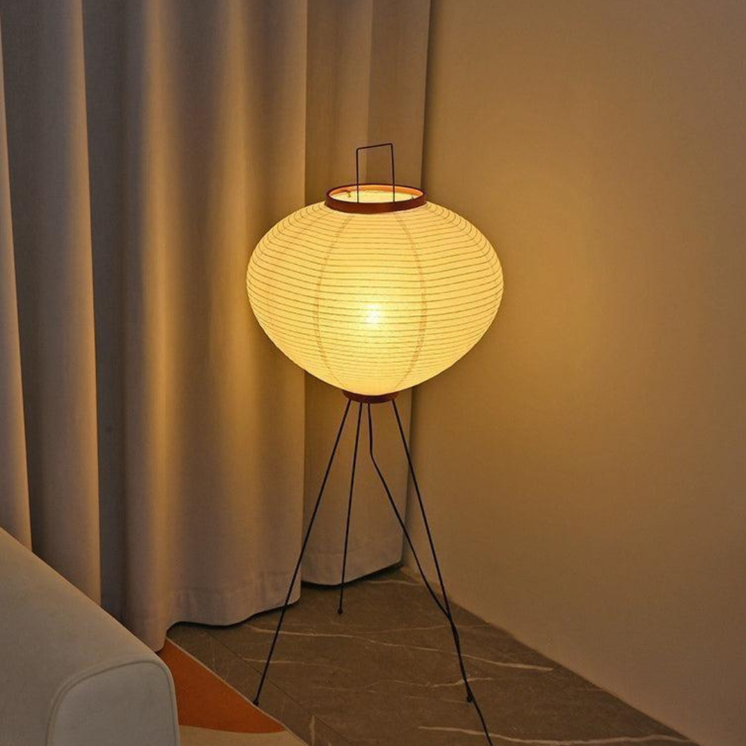 Japanese Floor Lamp Rice Paper Design for Cozy Home Atmosphere