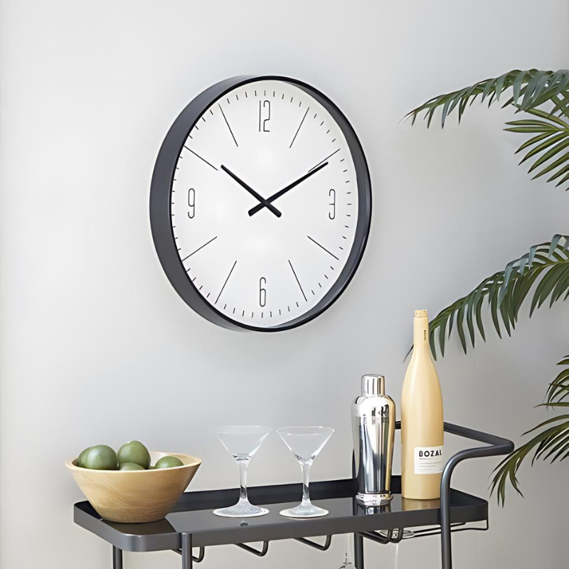 Traditional Black Wall Clock for Home and Office - Simple Design, Easy to Read