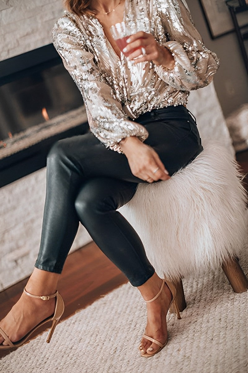 Sparkly Blouse for Women – Elegant Party Top with Shimmer