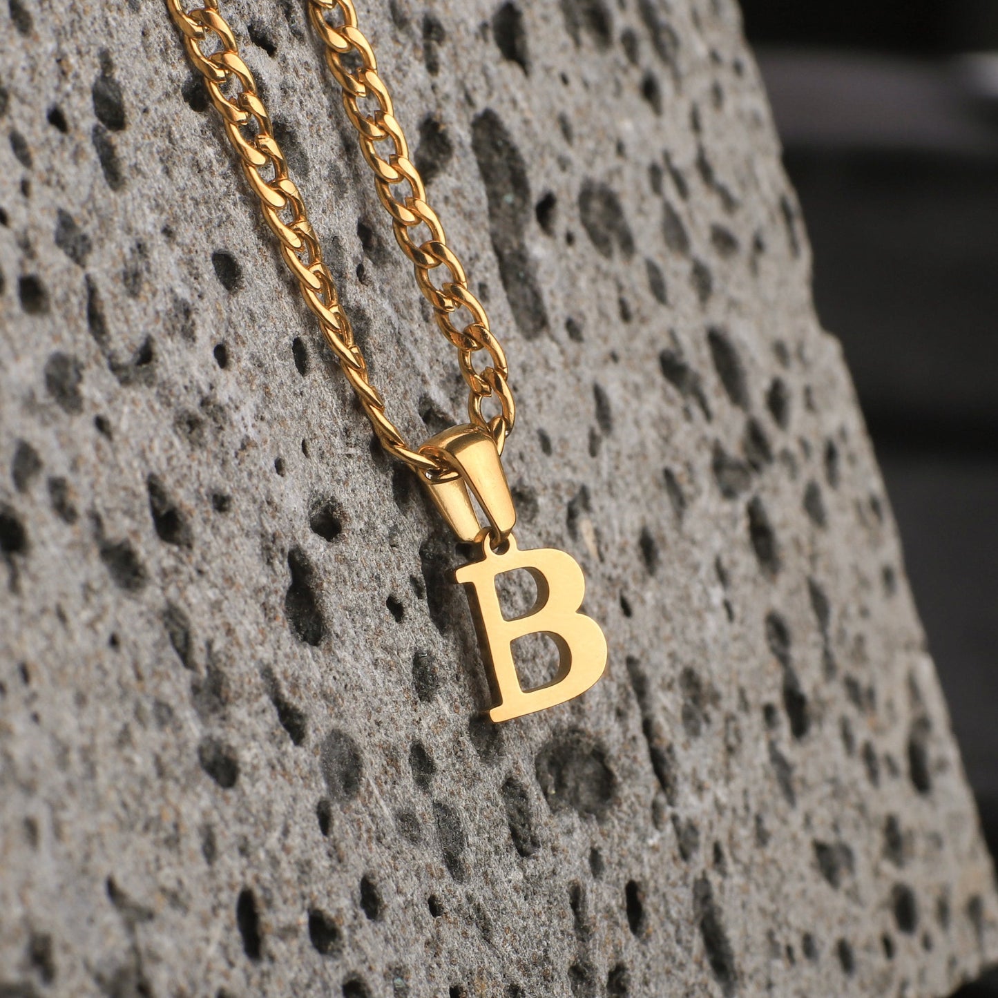 18K Gold Initial Necklace For Men, Gold Custom Necklace
