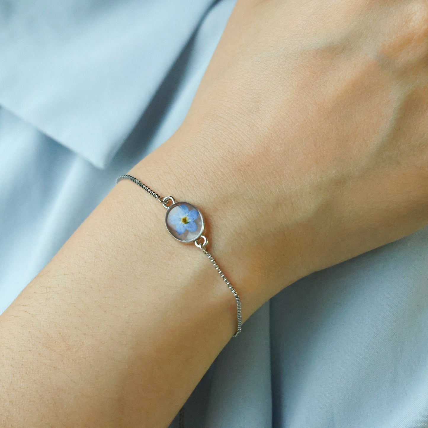 Silver Forget Me Not Bracelet for Women