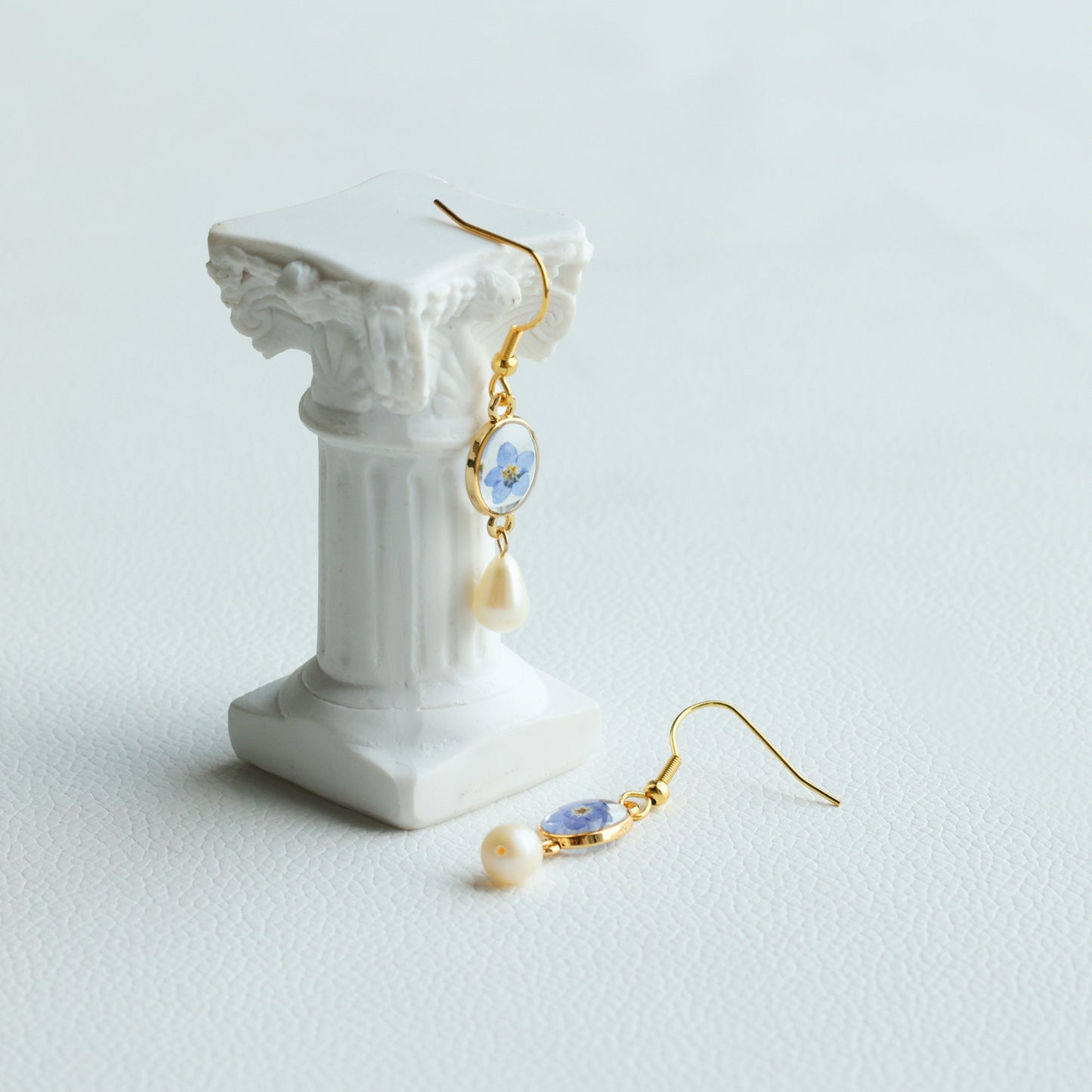 Gold Forget Me Not Flower Earrings