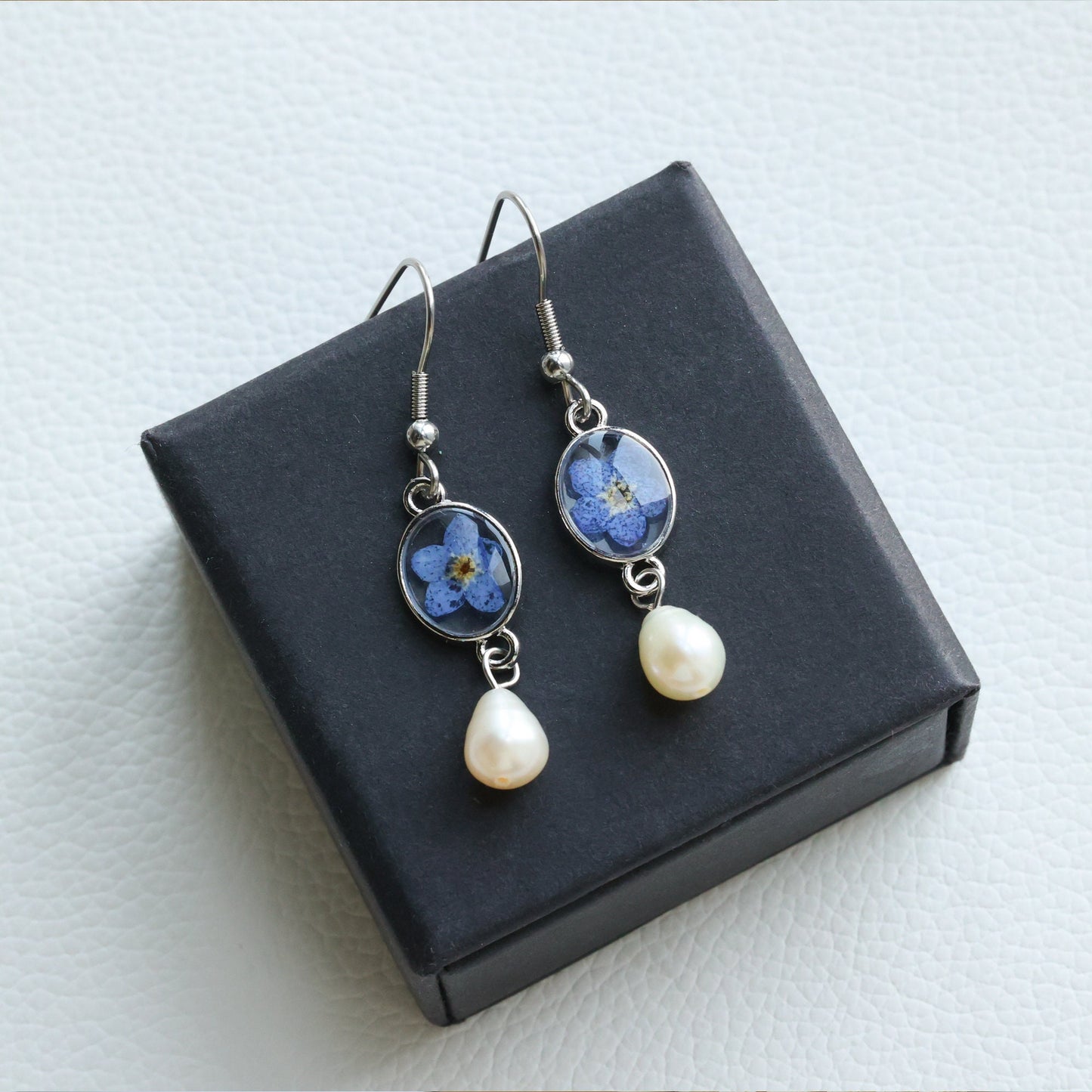Gold Forget Me Not Flower Earrings