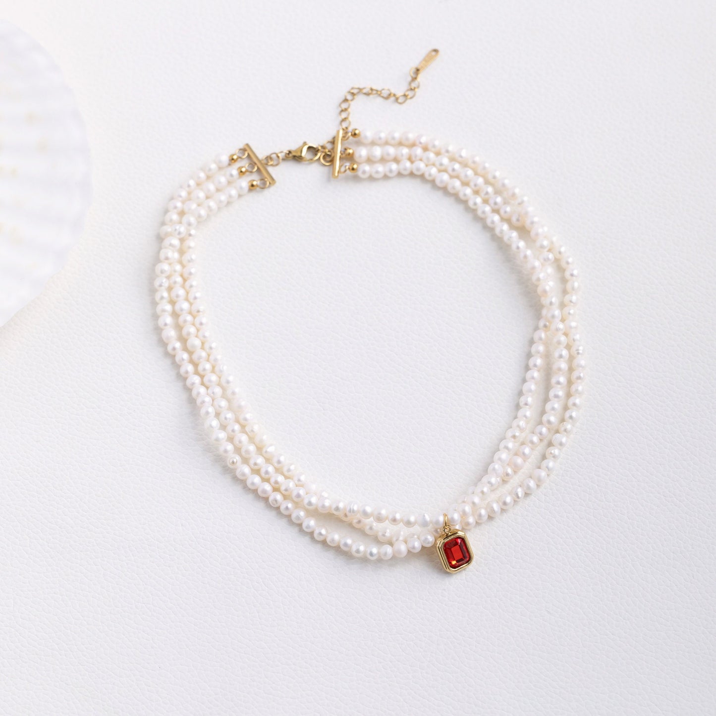 Custom Birthstone Pearl Necklace for Women