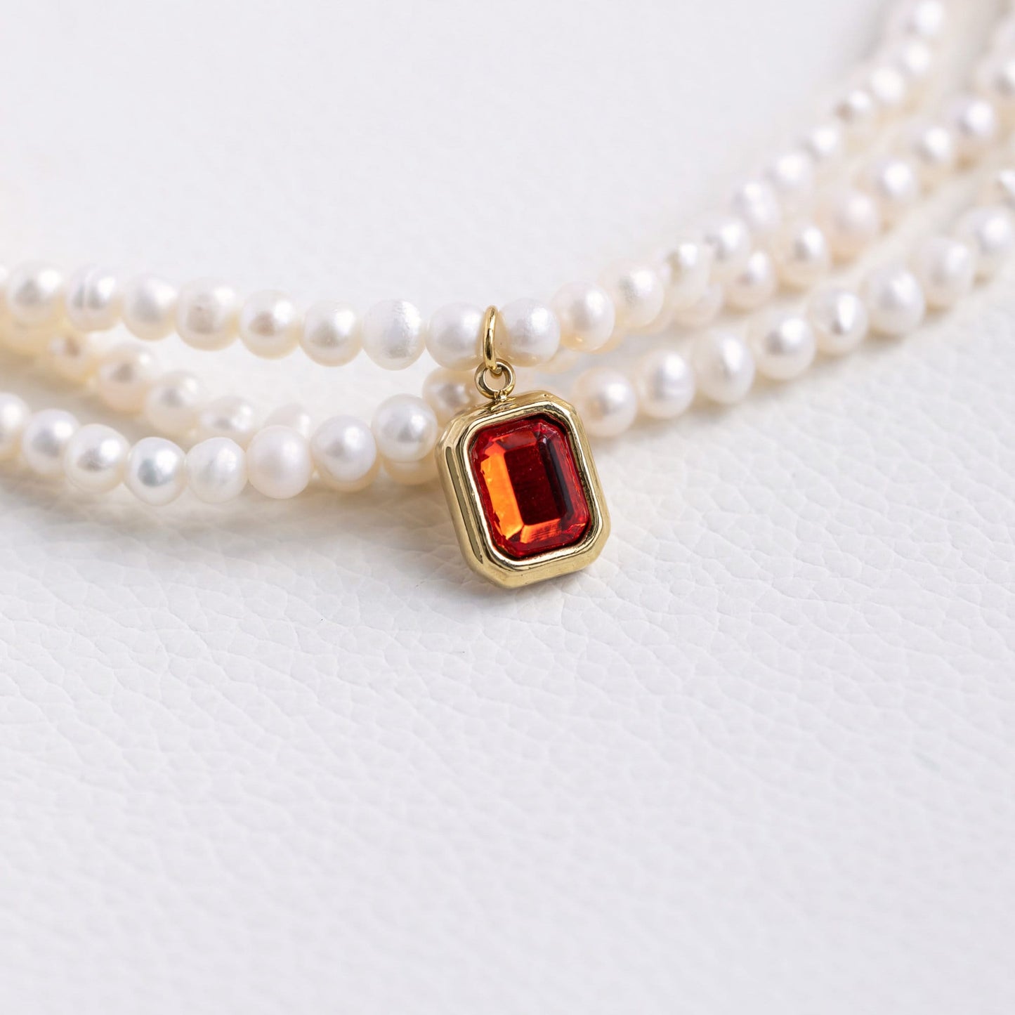 Custom Birthstone Pearl Necklace for Women