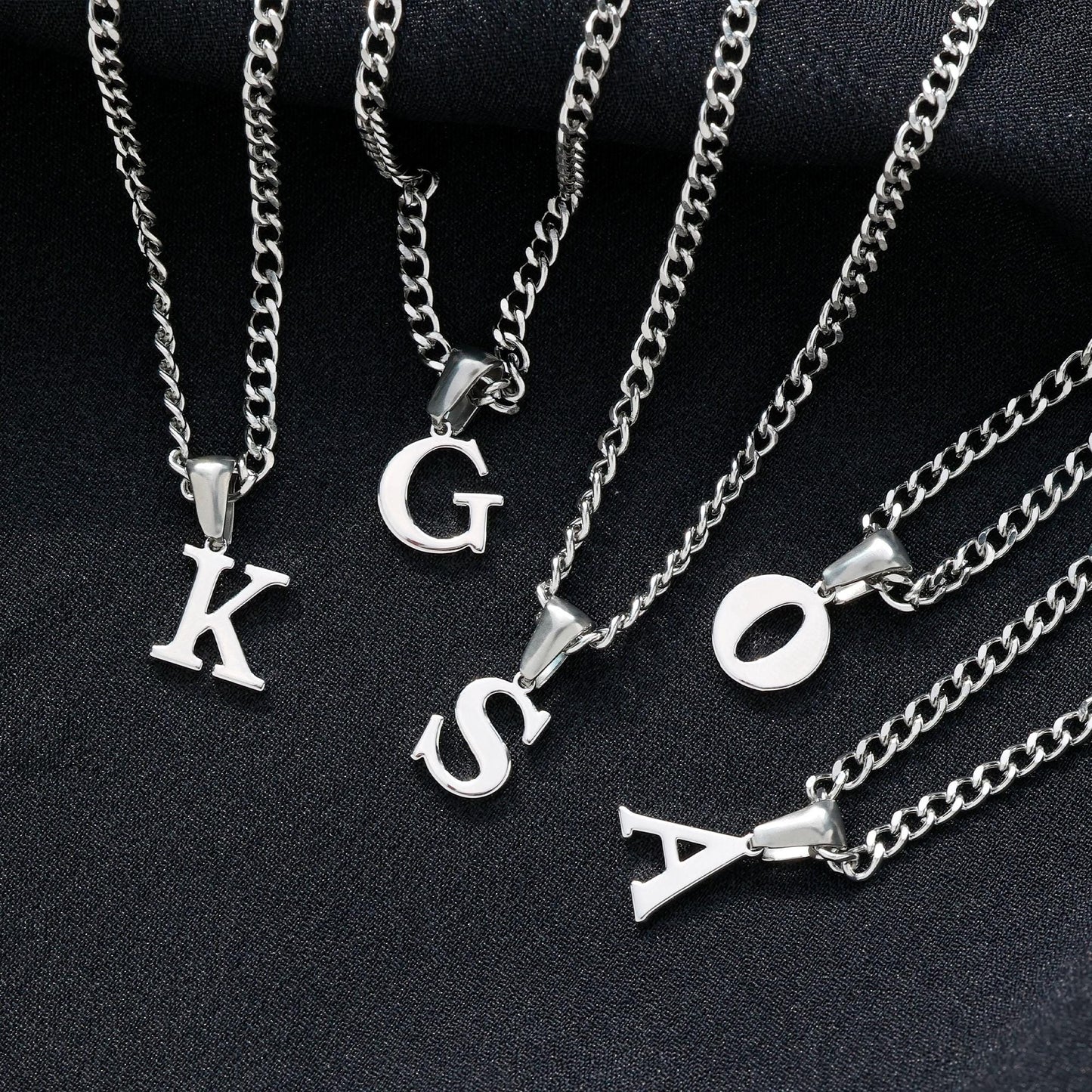 18K Gold Initial Necklace For Men, Gold Custom Necklace